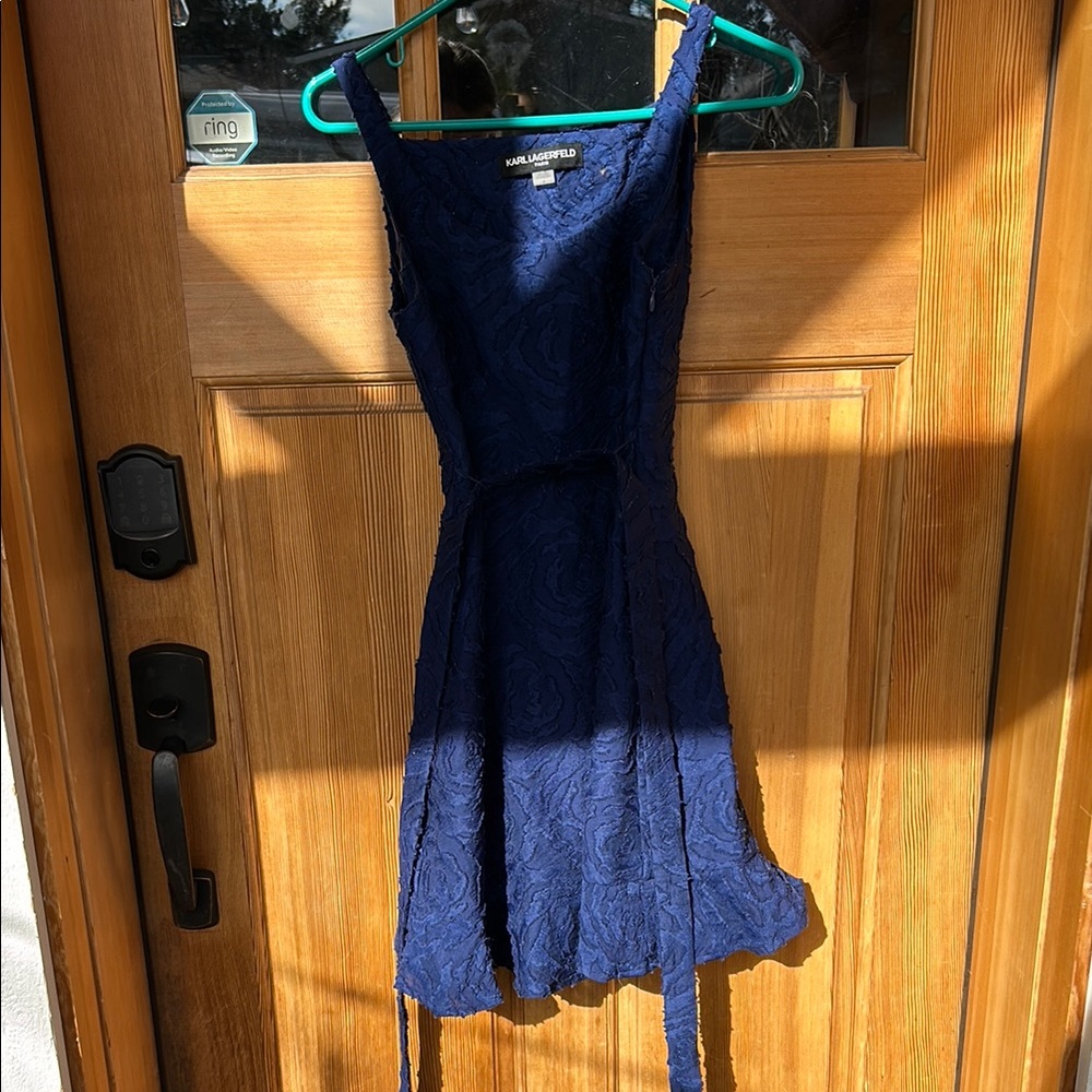 Karl Lagerfeld Blue Sleeveless Scoop Neck Sundress